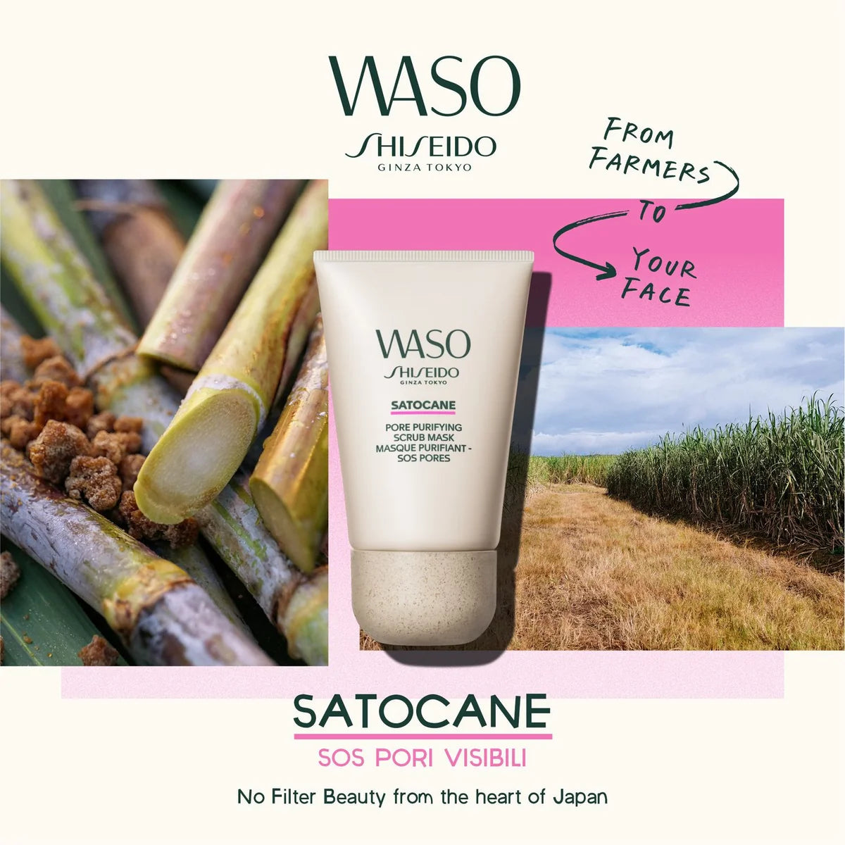 WASO Satocane Pore Purifying Scrub Mask Maschera Scrub Purificante